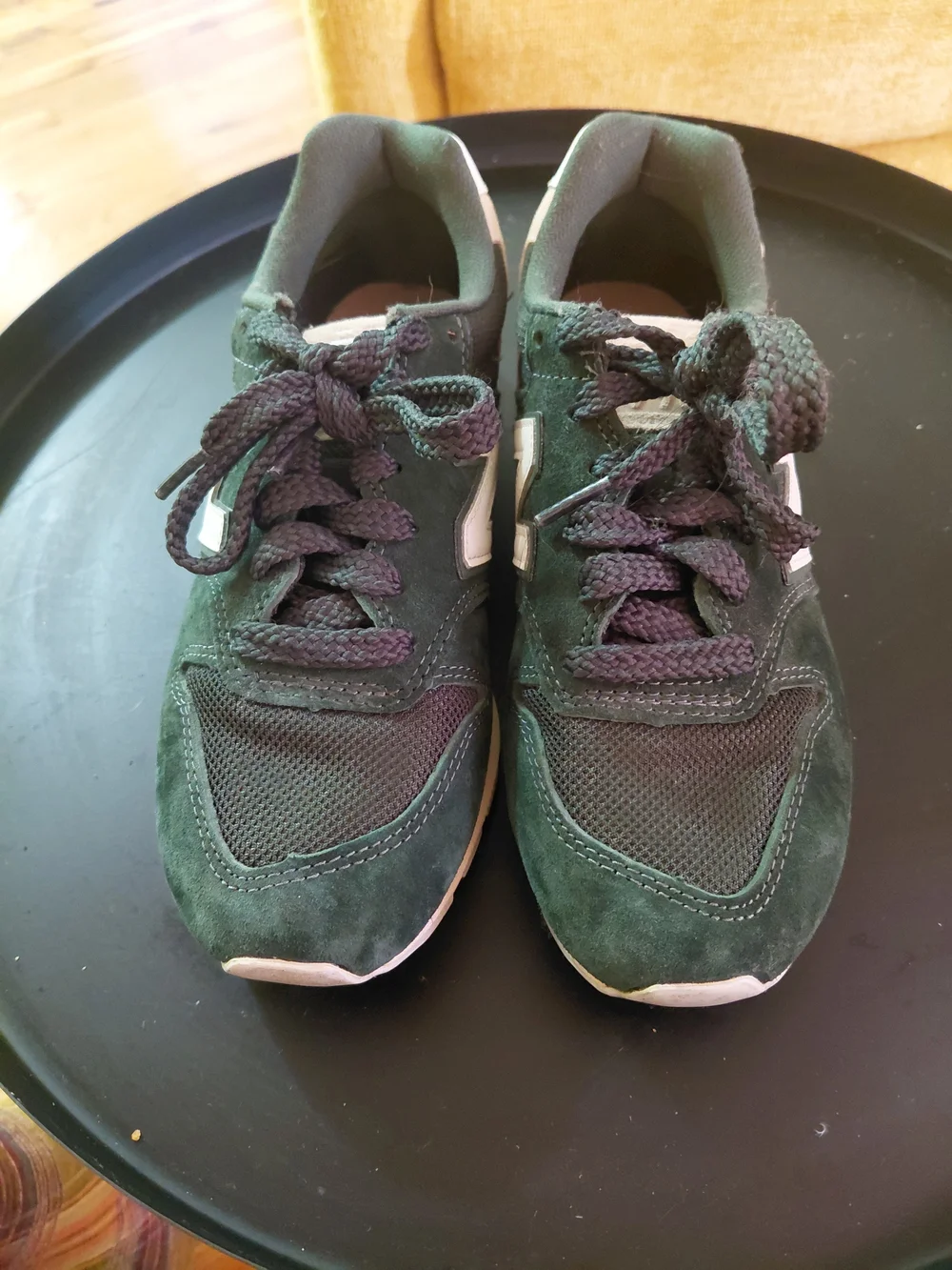 New Balance Kids' Dark Green Suede & Mesh Sneaker